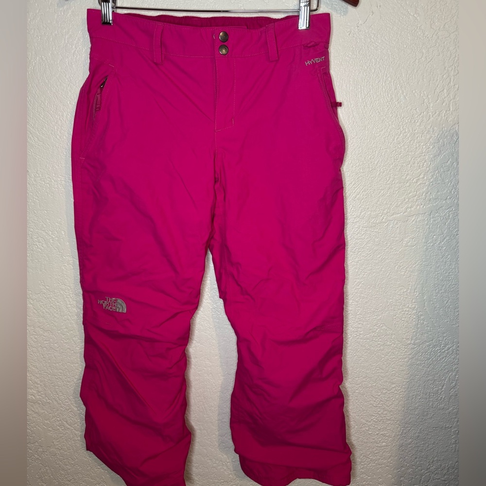 The North Face Hyvent Hot Pink Snow Pants Girls Size Large 14/16